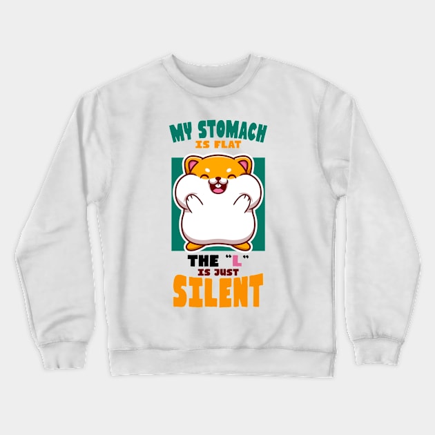 Flat Stomach Cute Hamster Crewneck Sweatshirt by crimsonshirt